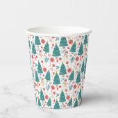 Gobelets En Papier Whimsical Christmas Tree and Snowman Paper cup (Recto)