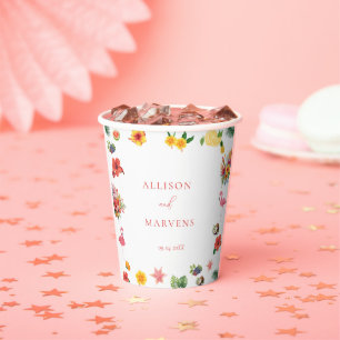 Gobelets En Papier Whimsical Colorful Fun Tropical Flamingle Mariage