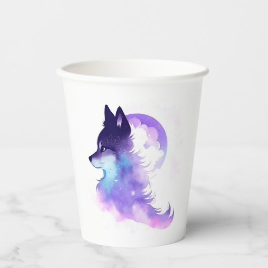 Gobelets En Papier Whimsical Custom Woodland Wolf Anniversaire (Recto)