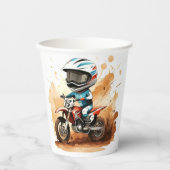 Gobelets En Papier Whimsical Dirt Wheels Motorcycle Anniversaire (Recto)