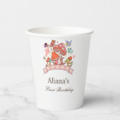 Gobelets En Papier Whimsical Fairy Tale Green Premier anniversaire (Recto)