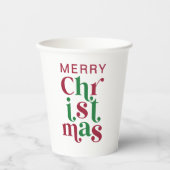 Gobelets En Papier Whimsical Festive Merry Christmas Typography (Recto)