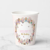 Gobelets En Papier Whimsical flower fairy garden 4th birthday  (Verso)