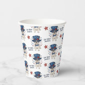 Gobelets En Papier Whimsical French Bulldog rouge blanc bleu patrioti (Recto)