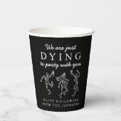 Gobelets En Papier Whimsical Hand Drawn Skeletons Halloween Party (Verso)