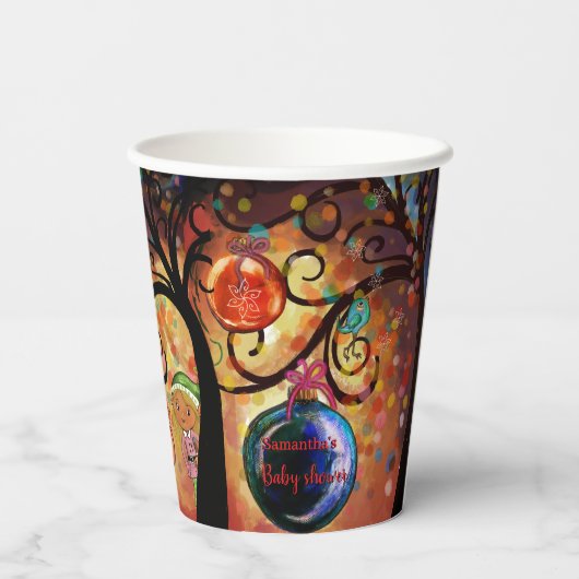 Gobelets En Papier Whimsical "He or She" Elf Gender Reveal Party (Verso)