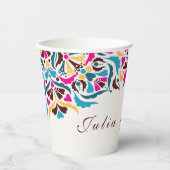 Gobelets En Papier Whimsical Luxury ivoire Floral Style Mariage front (Recto)