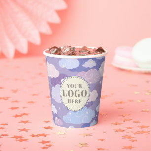 Gobelets En Papier Whimsical Pastel Clouds et étoiles Motif