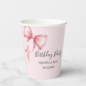 Gobelets En Papier Whimsical Pink Bow Birthday Party (Verso)