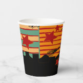 Gobelets En Papier Whimsical Retro Witch Hat Over Skyline Halloween (Recto)