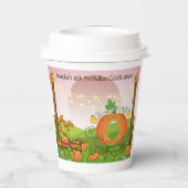 Gobelets En Papier Whimsical Rose Pink Sky Citrouille Carriage Annive (Verso)