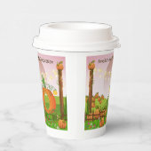 Gobelets En Papier Whimsical Rose Pink Sky Citrouille Carriage Annive (Droite)