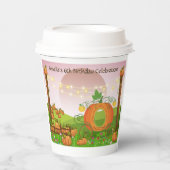 Gobelets En Papier Whimsical Rose Pink Sky Citrouille Carriage Annive (Recto)