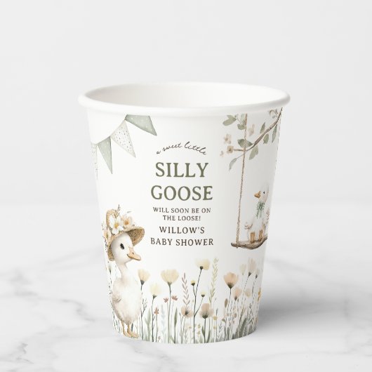 Gobelets En Papier Whimsical Silly Goose Baby Shower (Recto)