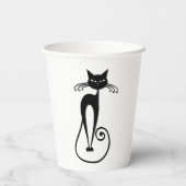 Gobelets En Papier Whimsical Skinny Chat noir (Verso)