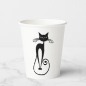 Gobelets En Papier Whimsical Skinny Chat noir (Recto)
