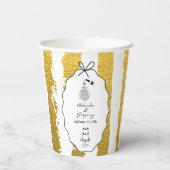 Gobelets En Papier Whimsical Stripes Handwritten Painted Wedding  (Verso)