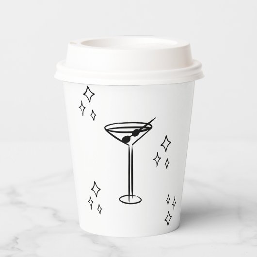 Gobelets En Papier Whimsical Tini Bit Martini Anniversaire (Verso)