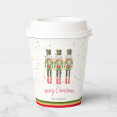 Gobelets En Papier Whimsical Watercolor Nutcrackers Christmas Party  (Verso)