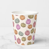 Gobelets En Papier Whimsstel Pastel Citrouille Pastel Motif Party (Verso)