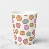 Gobelets En Papier Whimsstel Pastel Citrouille Pastel Motif Party (Recto)