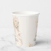 Gobelets En Papier White Bow Floral Bridal Shower (Droite)