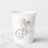 Gobelets En Papier White Bow She's Tying the Knot Fête des mariées (Recto)