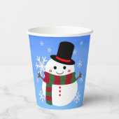 Gobelets En Papier White Christmas Snowman (Verso)
