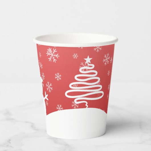 Gobelets En Papier White Christmas Winter Wonderland Snowman Tree (Verso)