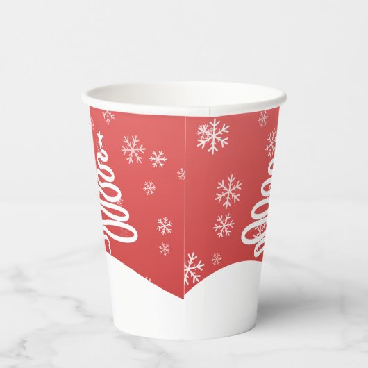 Gobelets En Papier White Christmas Winter Wonderland Snowman Tree (Droite)