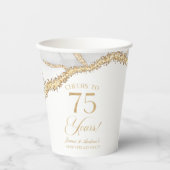 Gobelets En Papier White Gold Agate 75th Wedding Anniversary Party (Recto)