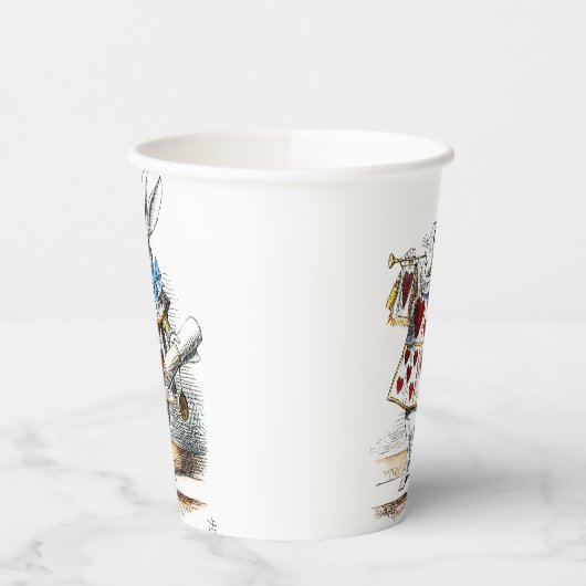 Gobelets En Papier White Rabbit Alice Wonderland Hearts (Gauche)