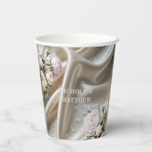 Gobelets En Papier White Satin with Roses and Peony Wedding (Verso)