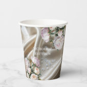 Gobelets En Papier White Satin with Roses and Peony Wedding (Recto)