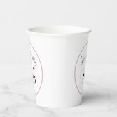 Gobelets En Papier White Sweet 16 Pink & Black Script Paper cup (Droite)