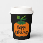Gobelets En Papier Wicked Happy Halloween Citrouille noir orange (Verso)