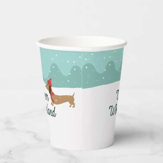 Gobelets En Papier Wiener Wonderland Doxie Christmas Party tasses pap (Droite)