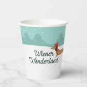 Gobelets En Papier Wiener Wonderland Doxie Christmas Party tasses pap (Recto)