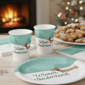 Gobelets En Papier Wiener Wonderland Doxie Christmas Party tasses pap