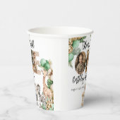 Gobelets En Papier Wild One Birthday Safari photo d'animal (Droite)