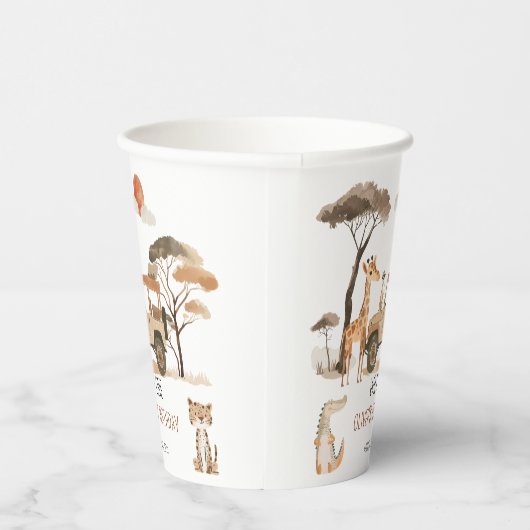 Gobelets En Papier Wild One Boy 1er Anniversaire Safari (Droite)