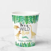 Gobelets En Papier Wild One Dinosaur Boys 1er anniversaire (Recto)