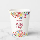 Gobelets En Papier Wild One Fleur sauvage 1er anniversaire (Recto)