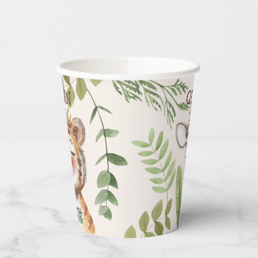 Gobelets En Papier Wild One Jungle Animaux Safari 1er Anniversaire (Gauche)