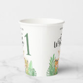 Gobelets En Papier Wild One Jungle Green 1er anniversaire (Droite)