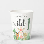 Gobelets En Papier Wild One Jungle Green 1er anniversaire (Recto)