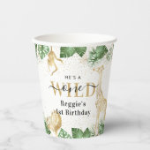 Gobelets En Papier Wild One Jungle Safari 1er anniversaire (Recto)