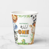 Gobelets En Papier Wild One Jungle Safari 1st birthday  (Recto)