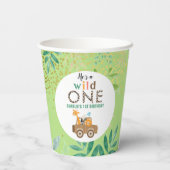 Gobelets En Papier Wild One Jungle Safari Animaux 1er anniversaire (Verso)