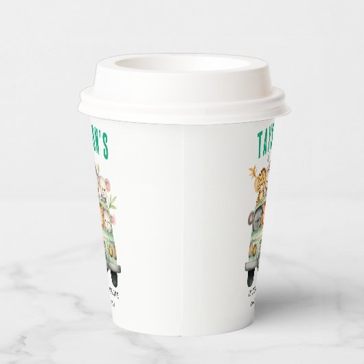 Gobelets En Papier Wild One Jungle Safari Animaux Garçon 1er annivers (Droite)